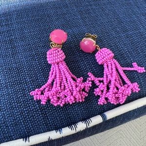 J Crew Pink Tassel Earrings